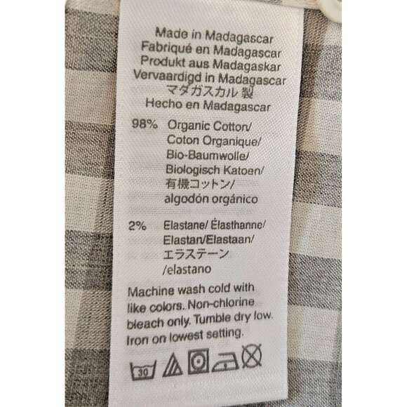 J. Crew Mens Size XL Slim Fit Stretch Organic Cotton Gray White Gingham Check - Picture 7 of 7